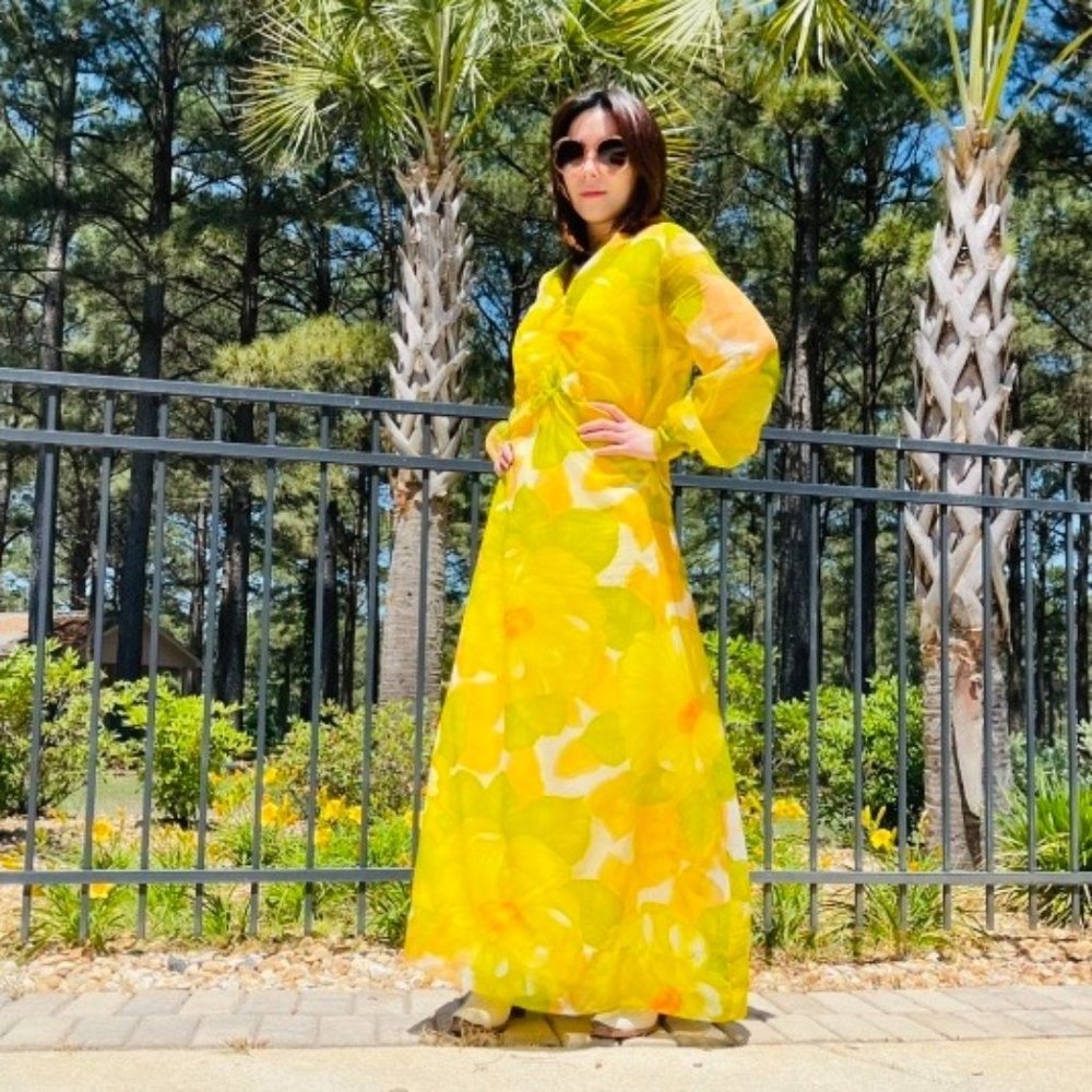 FLOWERS FOR YOU MISS DAISY VINTAGE FULL LENTH DRESS